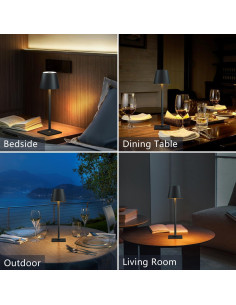 Lámpara de Mesa Inalámbrica Recargable Fizrice - 6000mAh, 2 Piezas 2