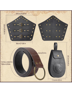 Set de Accesorios Medievales Berenlu - Cinturón y Muñequera 2
