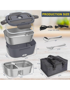 Calentador de Comida Eléctrico Carsolt 3 en 1 1.5L Acero Inoxidable 2