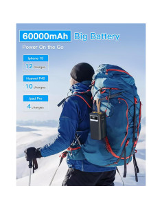 Cargador Portátil 60000mAh Power Bank 22.5W Carga Rápida 2