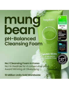 Espuma Limpiadora Facial Beplain Mung Bean 80ml - Sin Fragancia 2