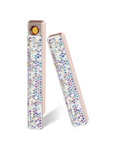 Encendedor Eléctrico Recargable Tipo-C CYJBAO Plata con Brillantes