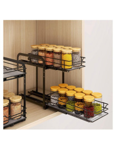 Organizador de Especias BOIVSHI 2 Niveles Ajustable Metal 14cm