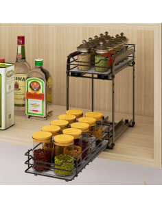 Organizador de Especias BOIVSHI 2 Niveles Ajustable Metal 14cm 2