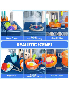 Cocina de Juguete RedCrab para Niños 75cm con Luz y Sonido 2