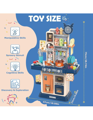 Cocina de Juguete RedCrab para Niños 75cm con Luz y Sonido