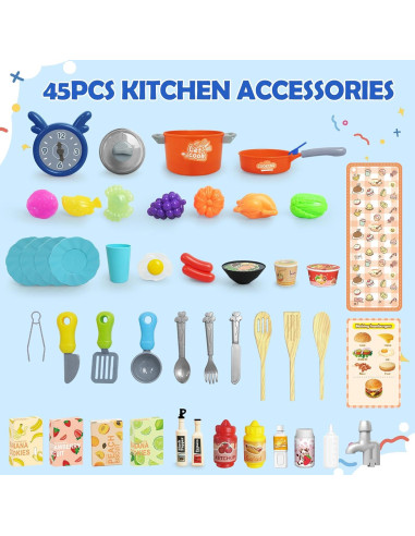 Cocina de Juguete RedCrab para Niños 75cm con Luz y Sonido