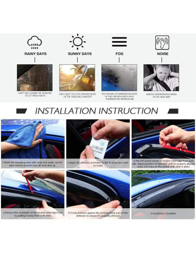 Cinta Exterior Viseras Ventana IKON para Toyota Corolla 2020-2025