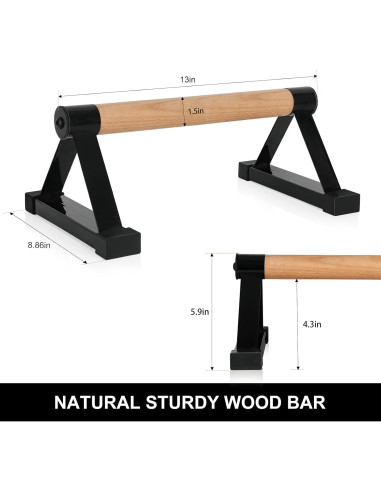 Barras de Flexiones de Madera Airogym - Soporte 600 lbs