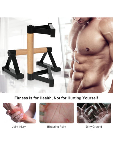 Barras de Flexiones de Madera Airogym - Soporte 600 lbs