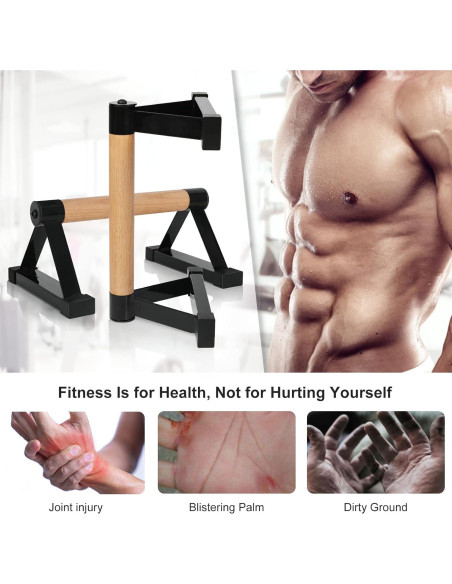 Barras de Flexiones de Madera Airogym - Soporte 600 lbs