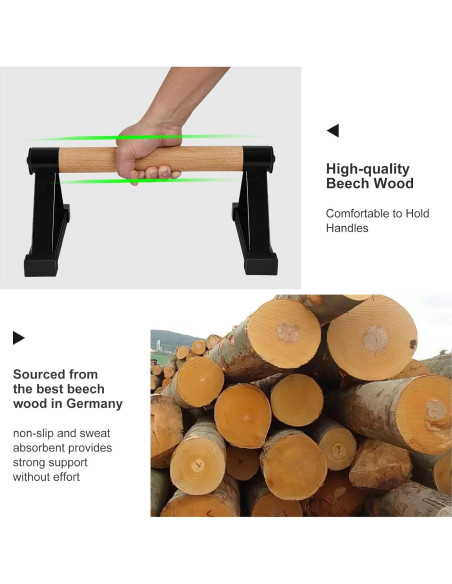 Barras de Flexiones de Madera Airogym - Soporte 600 lbs