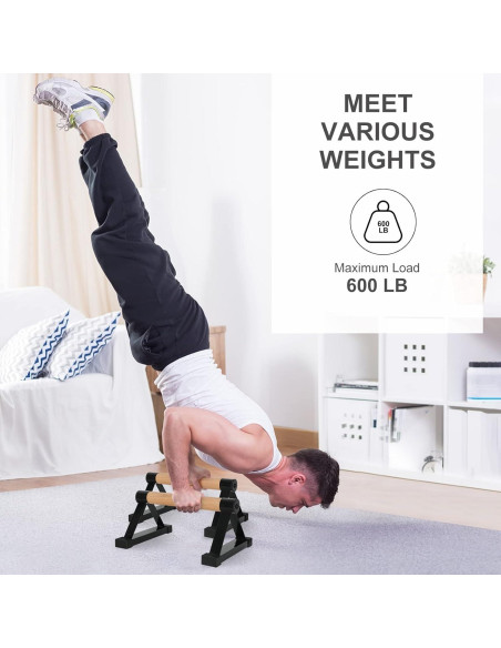 Barras de Flexiones de Madera Airogym - Soporte 600 lbs