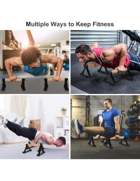 Barras de Flexiones de Madera Airogym - Soporte 600 lbs