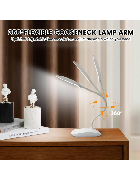 Lámpara de Escritorio TNNOP Inalámbrica 2000mAh 3 Modos Color