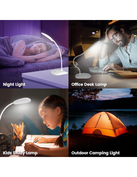 Lámpara de Escritorio TNNOP Inalámbrica 2000mAh 3 Modos Color