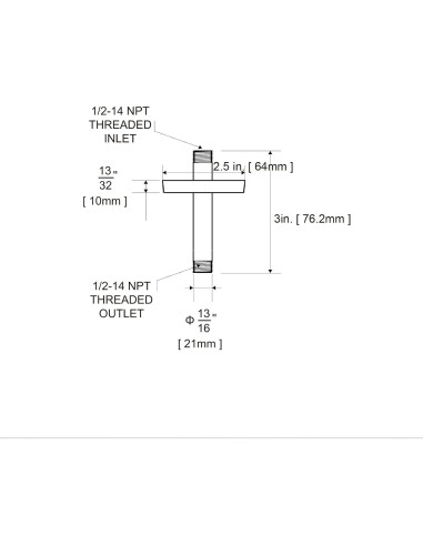 Brazo de Ducha OFFO Oro Brillante 15.24 cm Montaje Techo