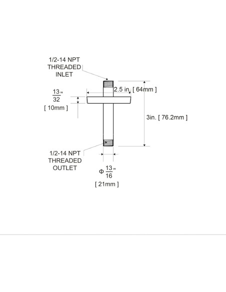 Brazo de Ducha OFFO Oro Brillante 15.24 cm Montaje Techo