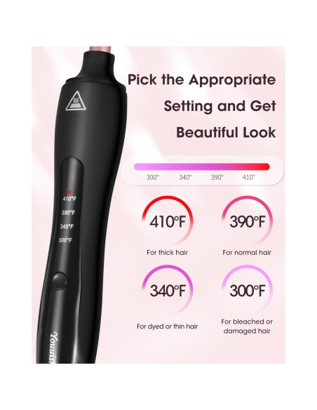 Plancha de Rizos Youuish 9mm Cerámica Ajustable Rosa Dorado