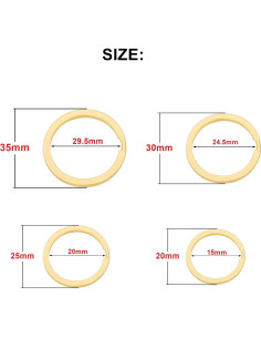 Paquete de 40 Anillos de Llave de Metal Dorado ZoloAJay 2