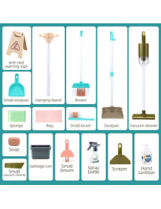 Juego de Limpieza para Niños Jovow 20 Piezas Aspiradora Real 2