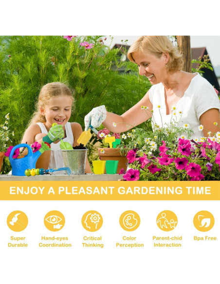 Juego de Jardinería para Niños 12 PCS - Herramientas Seguras