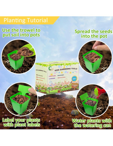 Juego de Jardinería para Niños 12 PCS - Herramientas Seguras