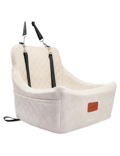 Asiento de Coche para Perros Medianos Lealchum Beige Desmontable