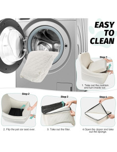 Asiento de Coche para Perros Medianos Lealchum Beige Desmontable 2