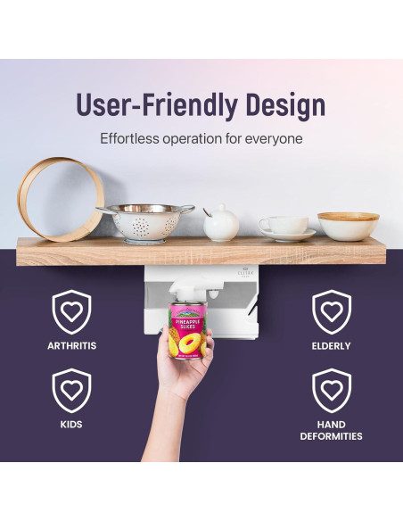 Abrelatas Eléctrico 4 en 1 Elitra Home Blanco - Afilador y Abrebotellas