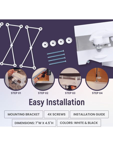 Abrelatas Eléctrico 4 en 1 Elitra Home Blanco - Afilador y Abrebotellas