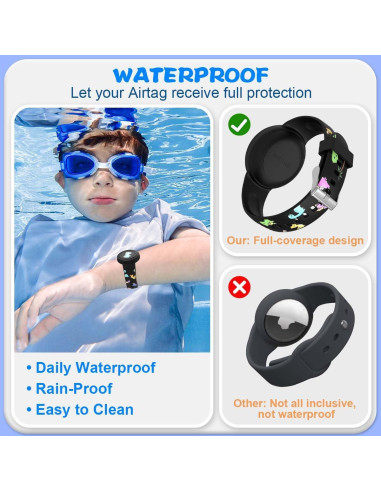 Brazalete Impermeable para AirTag Niños BIQIRE - 2 Pack