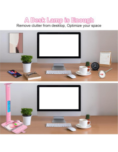 Lámpara de Escritorio SNSOK TX26C con Cargador Inalámbrico Rosa 2