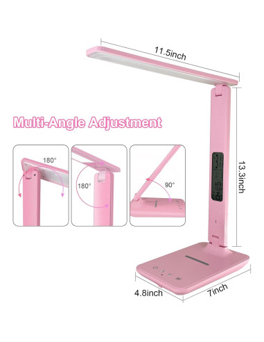 Lámpara de Escritorio SNSOK TX26C con Cargador Inalámbrico Rosa