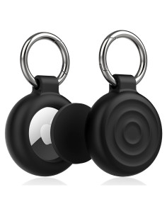 Funda de Silicona para Apple Airtag - Paquete de 2 - Negro