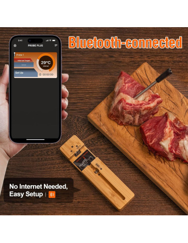 Termómetro de Carne Inalámbrico Bluetooth LFCFORLDX FM200