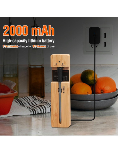 Termómetro de Carne Inalámbrico Bluetooth LFCFORLDX FM200