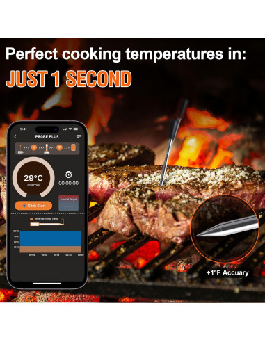 Termómetro de Carne Inalámbrico Bluetooth LFCFORLDX FM200