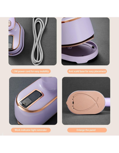 Mini Plancha de Vapor HFLYJPYW Púrpura 1000W Portátil