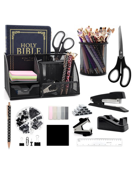 Juego Organizador de Escritorio 12 en 1 Shellvcase Negro