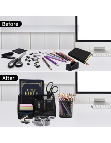 Juego Organizador de Escritorio 12 en 1 Shellvcase Negro