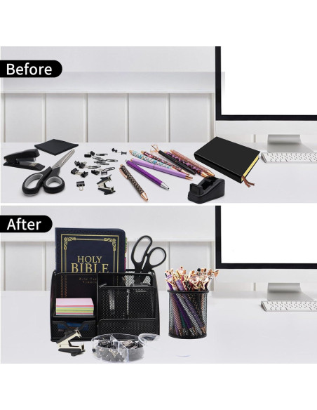 Juego Organizador de Escritorio 12 en 1 Shellvcase Negro