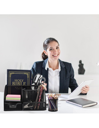 Juego Organizador de Escritorio 12 en 1 Shellvcase Negro