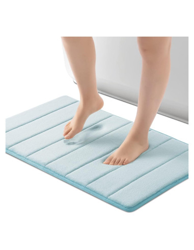 Alfombra de Baño Antideslizante ROSMARUS 43x61 cm Azul