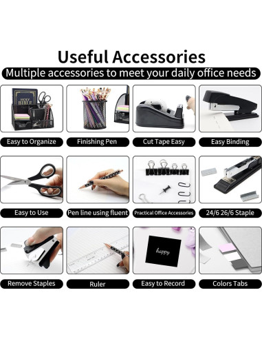 Juego Organizador de Escritorio 12 en 1 Shellvcase Negro