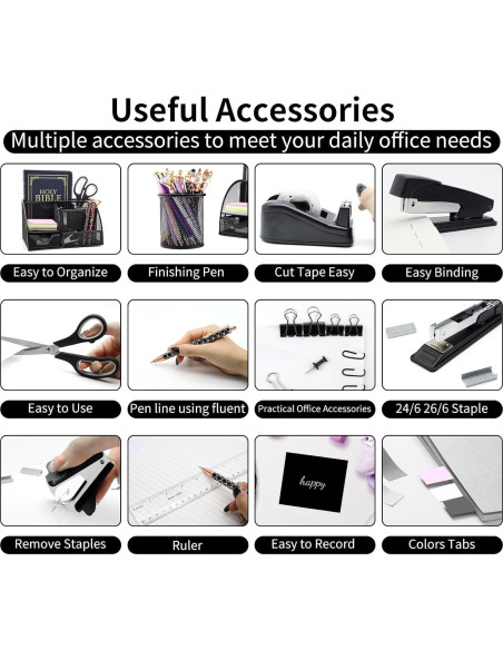 Juego Organizador de Escritorio 12 en 1 Shellvcase Negro