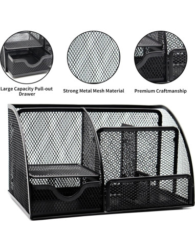 Juego Organizador de Escritorio 12 en 1 Shellvcase Negro