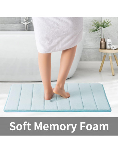 Alfombra de Baño Antideslizante ROSMARUS 43x61 cm Azul