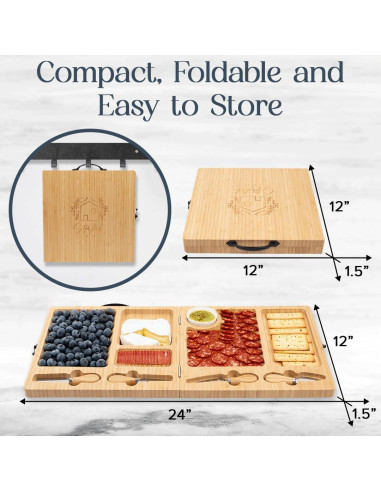 Tabla de Charcutería Plegable Storybook Living 61x30.5cm Bambú