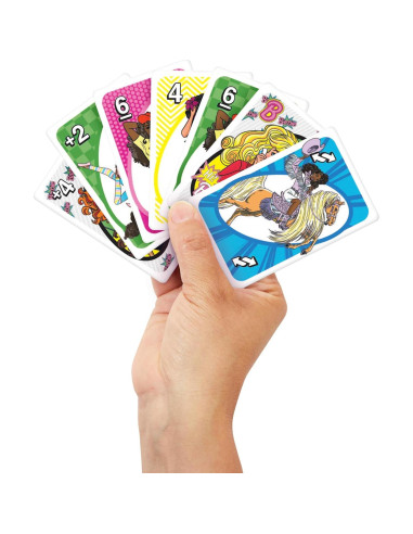 Juego de Cartas UNO Barbie Mattel con Regla Especial